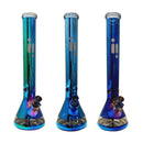 18" Metallic Multi-Colour Water Pipe beaker base with Ice Catcher