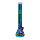 18" Metallic Multi-Colour Water Pipe beaker base with Ice Catcher