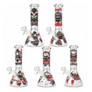 10" Glow-in-the-Dark Skull Graphic Beaker Glass Bong Super Supplys Inc