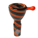 Karma | 14mm Reversal Ground Joint Glass Bowl (Rainbow) Bowl · Popper Maq Distributors Blue/Yellow