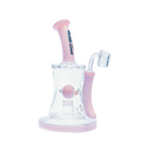 Hoss | 10" Hourglass Marble Rig [H509] Glass Rig Smoking Cat Distribution Milk Pink