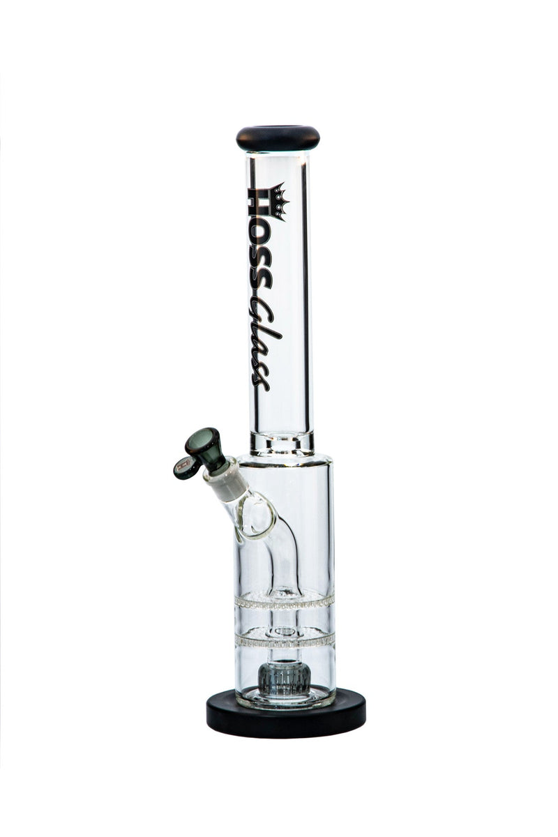 H528 Hoss Glass 18" Double Disk Straight With Removable Parts