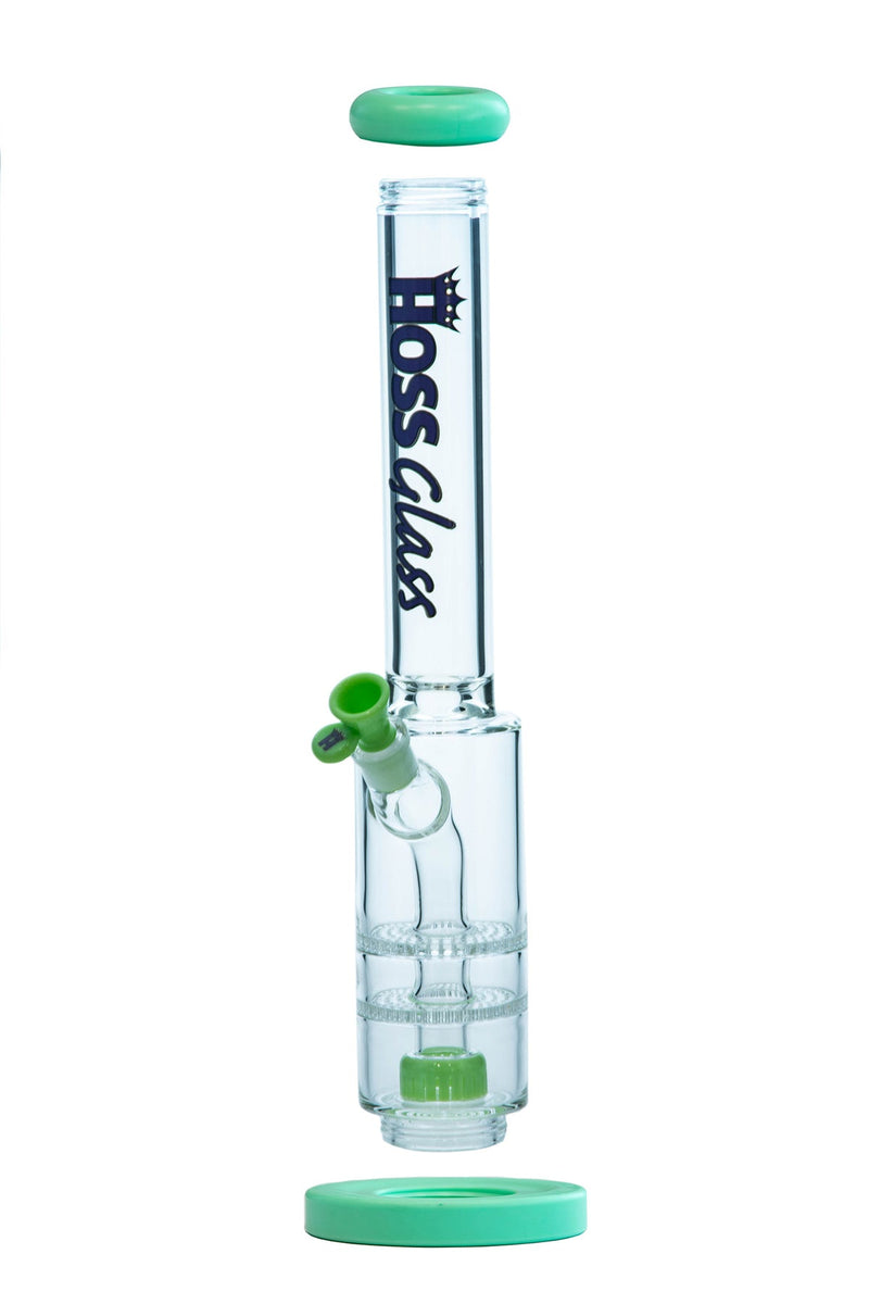 H528 Hoss Glass 18" Double Disk Straight With Removable Parts