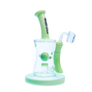Hoss | 10" Hourglass Marble Rig [H509] Glass Rig Smoking Cat Distribution Lime Green