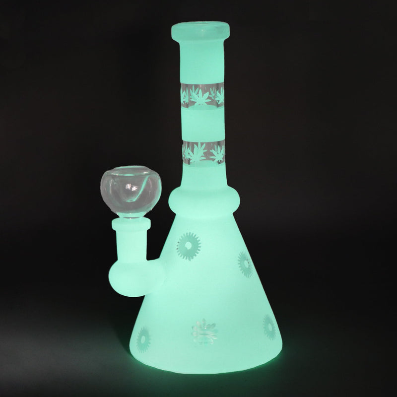 8" Printed Water Pipe Glow in the Dark