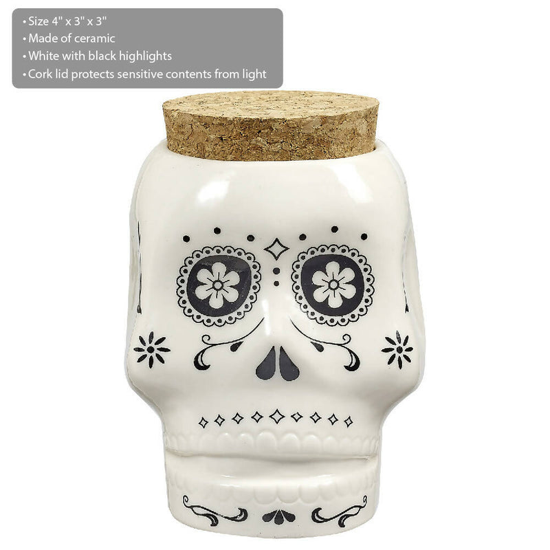 O SKULL STASH JAR - WHITE