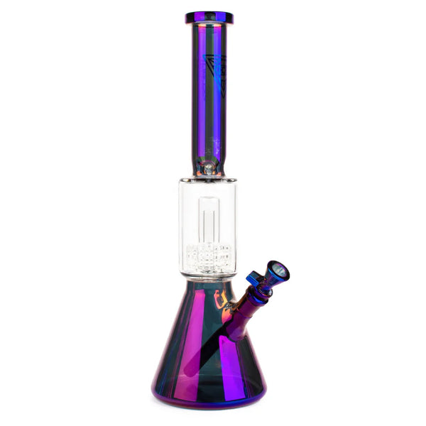 SC 16" 7mm Red Eye Tek Dual Chamber with Matrix Perc Metallic Terminator Finish Beaker Bong
