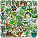 50pcs Assorted Cannabis Design Stickers Gadget Every Weekend Option H