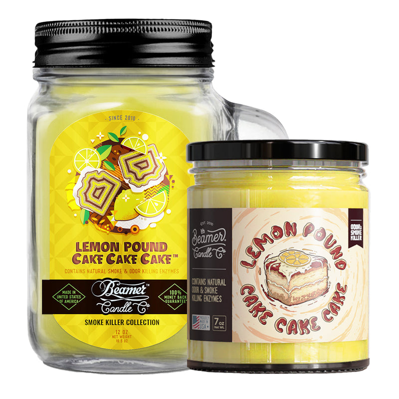 Beamer Candle Co. 7oz & 12oz Glass Mason Jar - Lemon Pound Cake