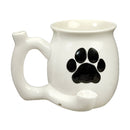 dog paw mug - white with black paw Mug Pipe Roast and Toast Gifts
