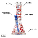 SC Castle Glassworks Lucky Dragon 12" 9mm Beaker Bong