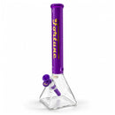 Fortune 18" 7mm Square Base Glass Water Pipe – 50mm Neck Glass Bong Fortune Purple