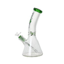 Johnny Green | 12″ 9mm Beaker Bent Neck with Grid Percolator Slide – Green (MJG-007) Glass Bong Canadian Distributor