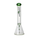 Johnny Green | 16″ 9mm Beaker Bent Neck with Grid Percolator Slide – Green (MJG-008) Glass Bong Canadian Distributor