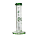Johnny Green | 10″ 9mm Straight Tube with Grid Percolator Slide – Green (MJG-011) Glass Bong Canadian Distributor