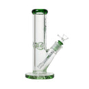 Johnny Green | 10″ 9mm Straight Tube with Grid Percolator Slide – Green (MJG-011) Glass Bong Canadian Distributor