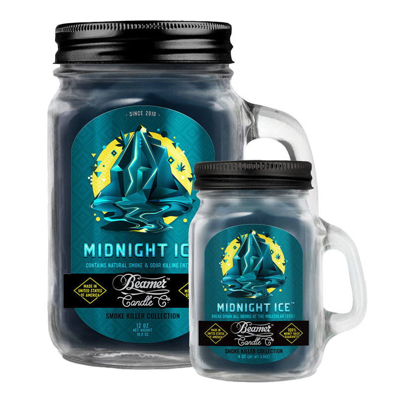 Beamer Candle Co. 12oz & 4oz Glass Mason Jars - Midnight Ice