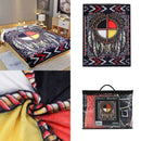 Digital Printed Single layer 1 ply Licensed Fleece Blanket [Combo-B] Blanket Canadian Distributor Medicine Wheel