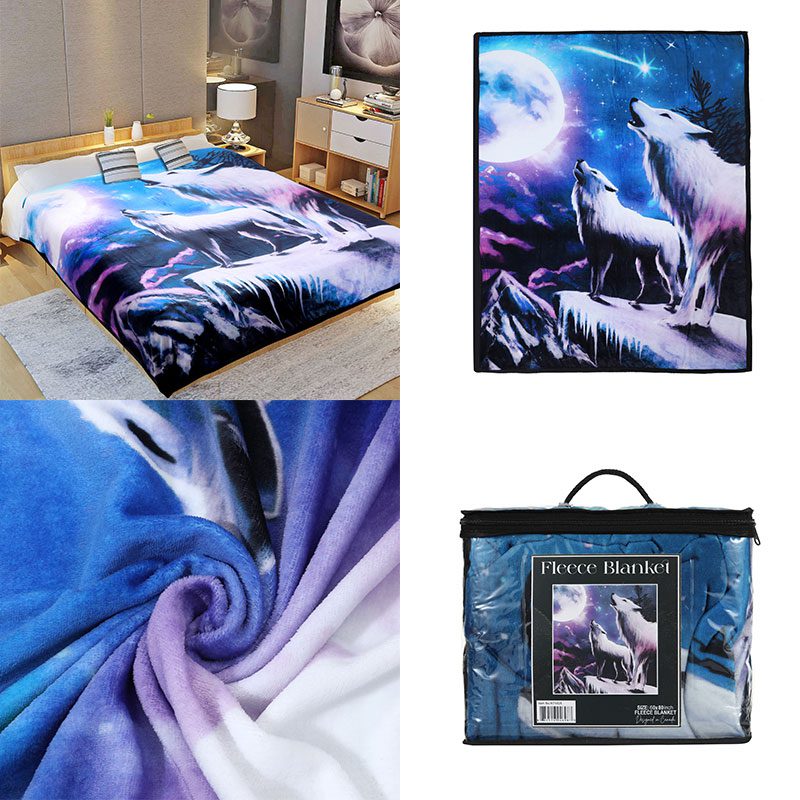 O Digital Printed Single layer 1 ply Licensed Fleece Blanket [Combo-B]