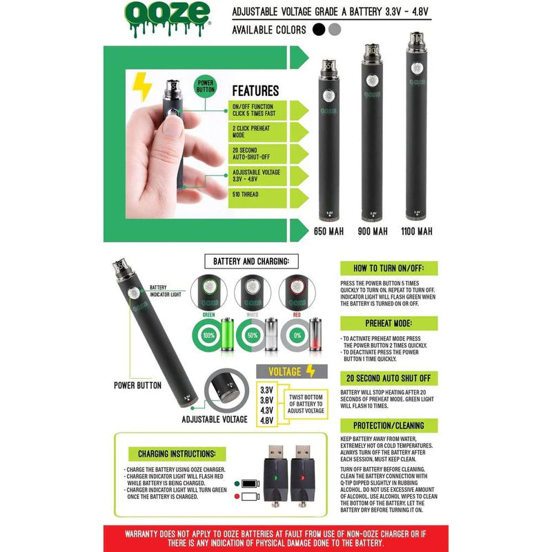 O Ooze | 900 Twist Battery - 5 Pack