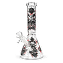 10" Glow-in-the-Dark Skull Graphic Beaker Glass Bong Super Supplys Inc B