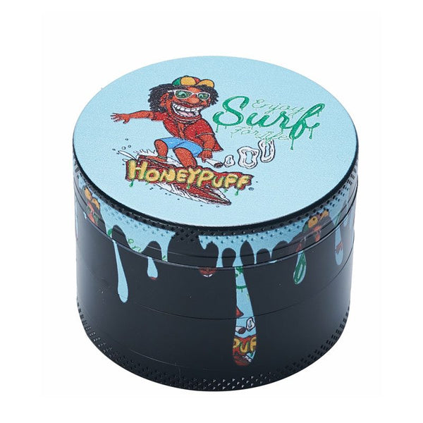 Honey Puff | 4 Parts 63mm Grinder-Black Color Box of 6 [P1021-P1251] Herb Grinder Canadian Distributor