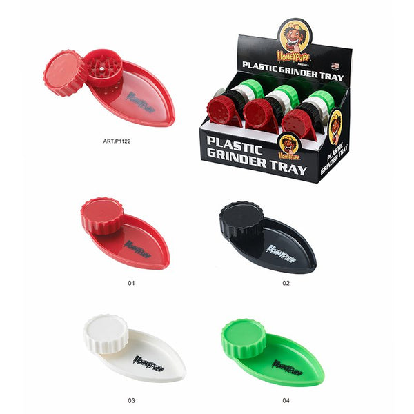 Honey Puff | Plastic Grinder Tray Assorted Colours Box of 12 [P1122] Herb Grinder Canadian Distributor