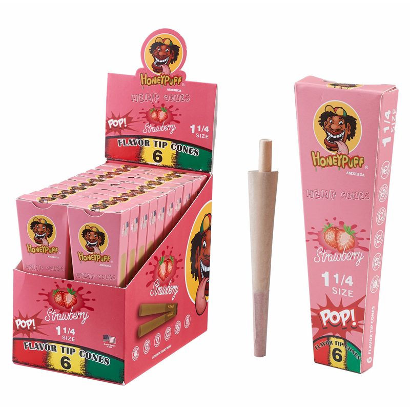 O HoneyPuff | Pre-Rolled Flavored Cones – 1 1/4 Size (20 Packs/Display) [P1174]