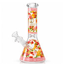 10" Designer-Inspired Floral Glass Beaker Glass Bong Super Supplys Inc C