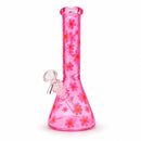10" Daisy Pattern Colored Glass Beaker Glass Bong Super Supplys Inc A