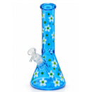 10" Daisy Pattern Colored Glass Beaker Glass Bong Super Supplys Inc C