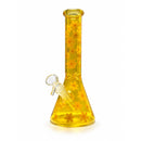10" Daisy Pattern Colored Glass Beaker Glass Bong Super Supplys Inc D