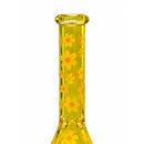 10" Daisy Pattern Colored Glass Beaker Glass Bong Super Supplys Inc
