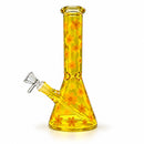 10" Daisy Pattern Colored Glass Beaker Glass Bong Super Supplys Inc