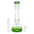 14" Green Accent Beaker Glass Bong Super Supplys Inc