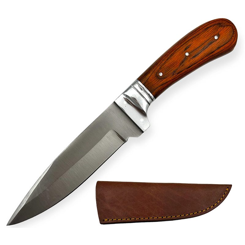 O 9" Red Hunting Knife-Orange Wood [PC-124]