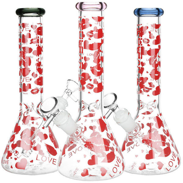 SC Pulsar 9.75" Love and Kisses Assorted Colours Beaker Bong