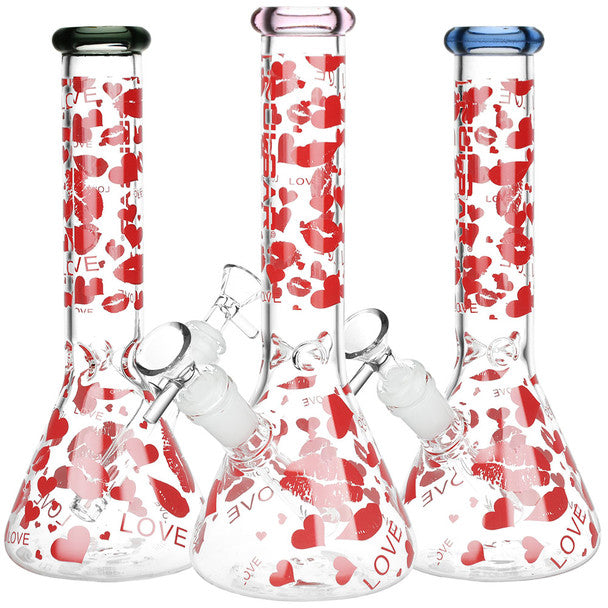 SC Pulsar 9.75" Love and Kisses Assorted Colours Beaker Bong