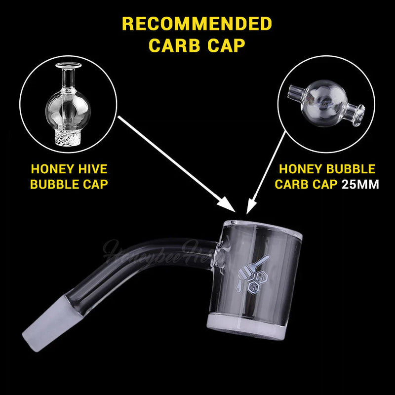 Honeybee Herb - HONEY & MILK BEVEL QUARTZ BANGER - 45° DEGREE | YL Bowl · Banger · Oil Burner Honeybee Herb