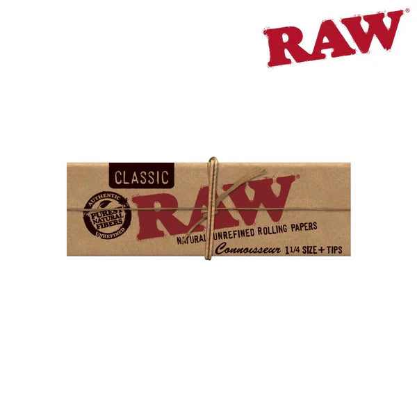 SC Raw Classic Connoisseur 1 1/4 Rolling Papers and Tips - 24ct