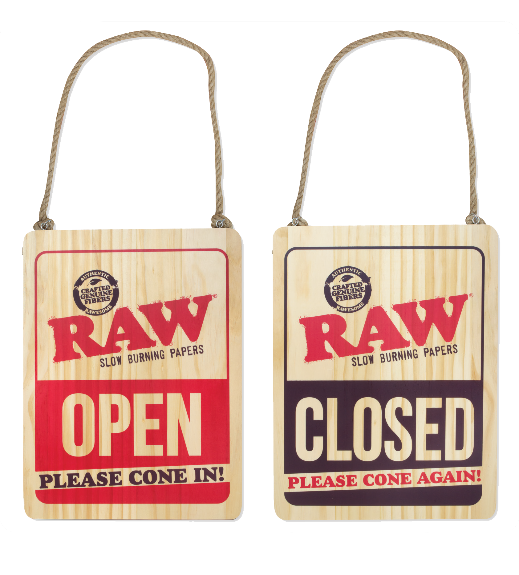 O RAW | WOODEN OPEN & CLOSED SIGN