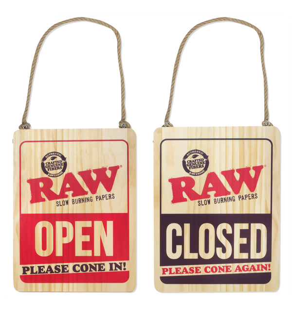 O RAW | WOODEN OPEN & CLOSED SIGN