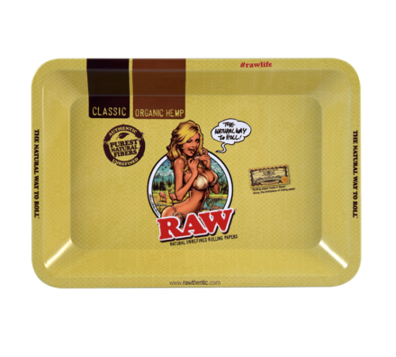 RT1006MI: RAW METAL ROLLING TRAY, BIKINI GIRL, MINI - Infyniti Scales