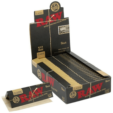 SC RAW Black 1 1/4 Rolling Papers - 24ct