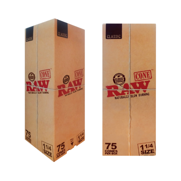 Raw Classic 11/4 Pre Rolled Cones - 75ct