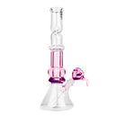 SC Red Eye Glass 14" Sparkle Liquid Beaker Bong