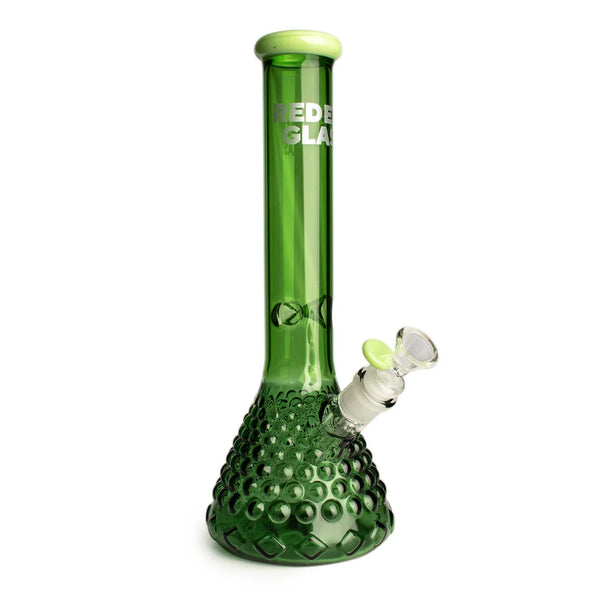 SC Red Eye Glass 15" Hera Beaker with Grip Beading on Base