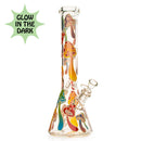 SC Red Eye Glass 15" Glow in the Dark Magic Mushroom Beaker Bong