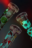 Red Eye Glass® | 10" Sugar Skull Glow-in-the-Dark Water Pipe [REG160] Glass Bong Smoking Cat Distribution