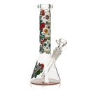 SC Red Eye Glass 10" Glow in the Dark Sugar Skull Beaker Bong